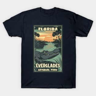 A Vintage Travel Art of the Everglades National Park - Florida - US T-Shirt